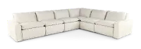 Oslo Off-White Leather 6 Piece Sectional