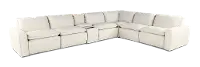 Oslo Off-White Leather 7 Piece Sectional