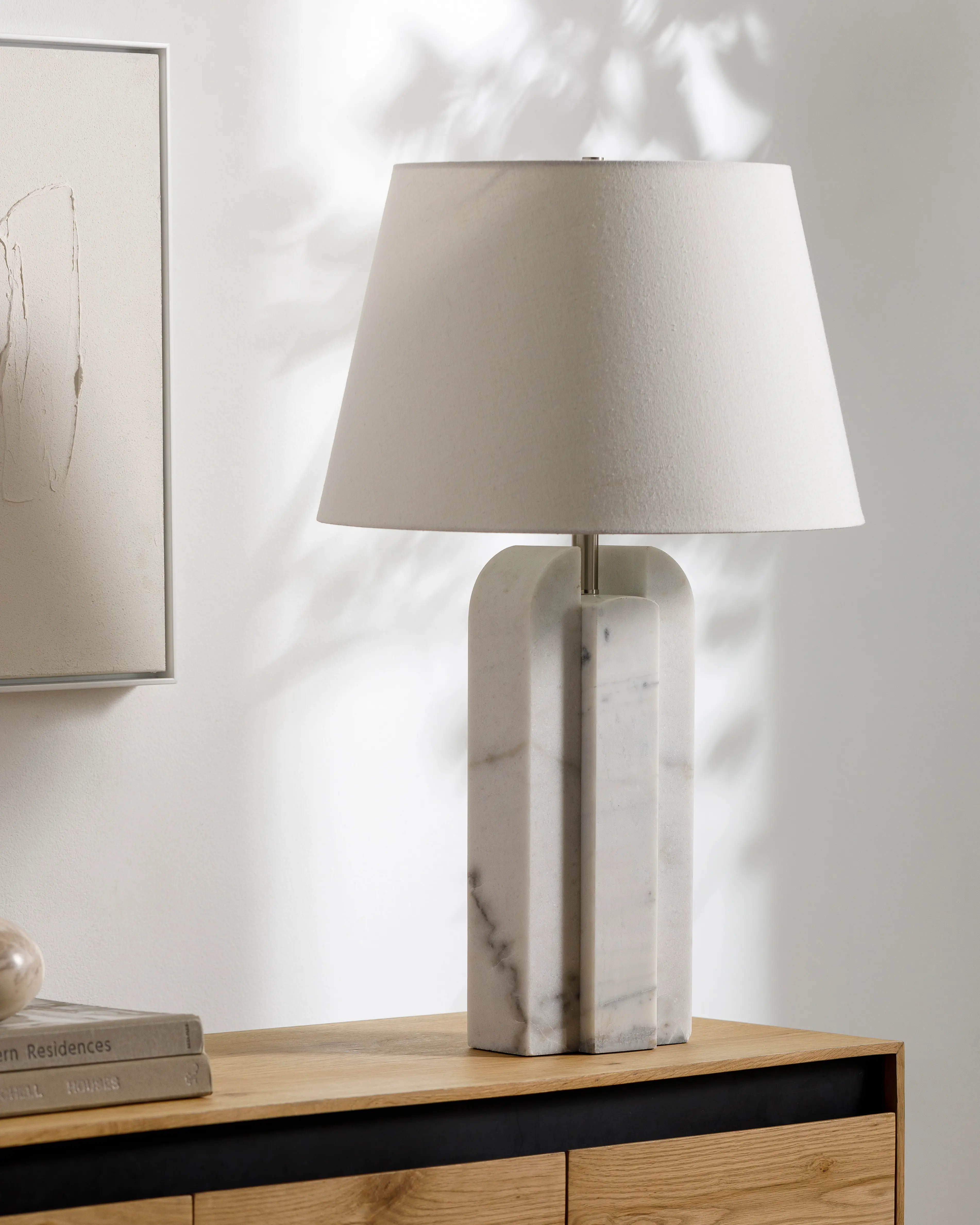 TLD002 Tallado White Marble Table Lamp-2