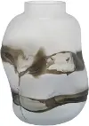 Zahara White and Gray 13  Dented Glass Vase