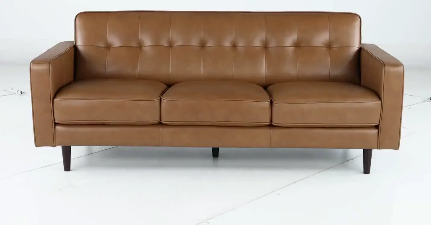 Stark Tan Leather Sofa-5