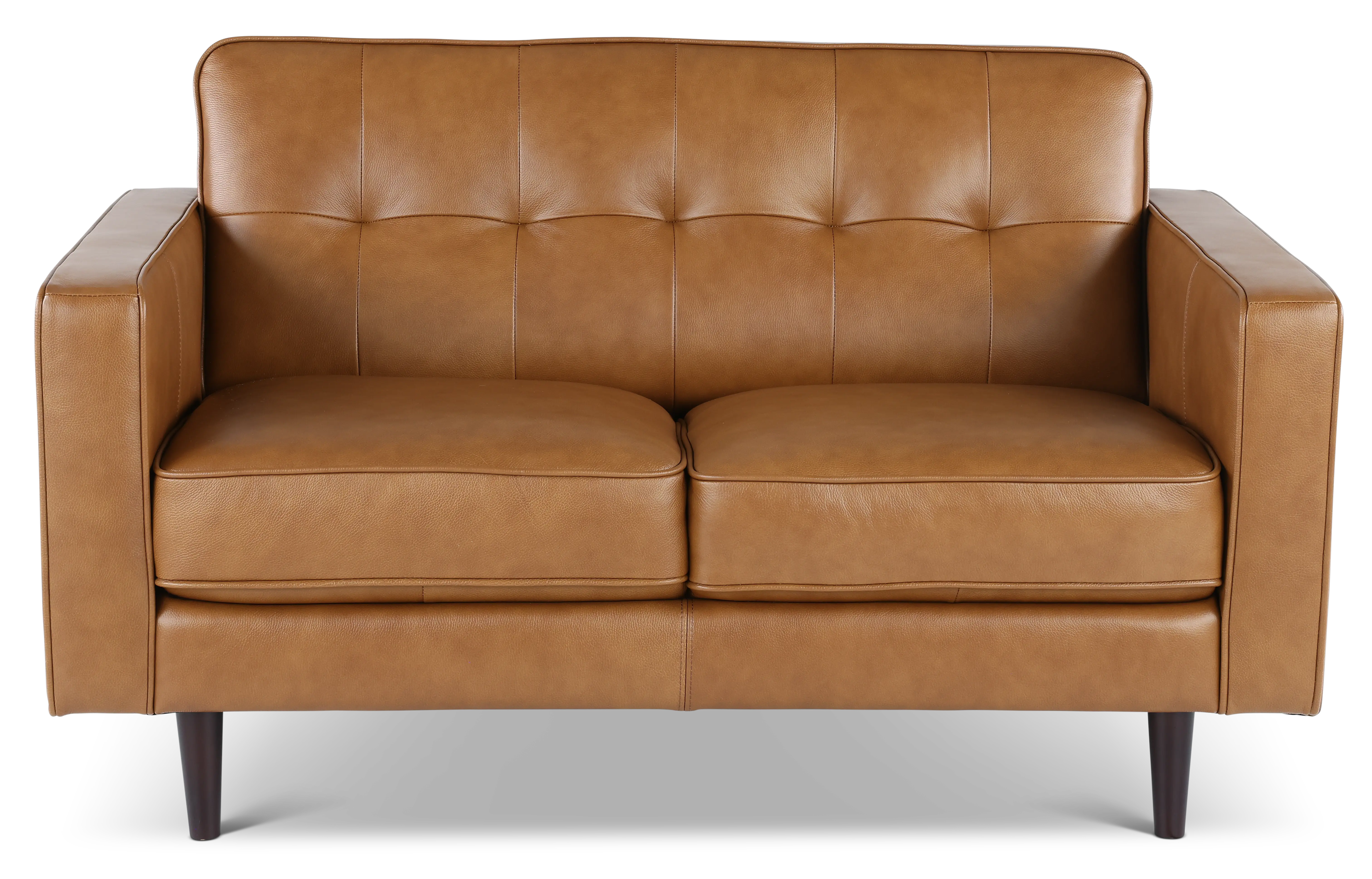 Stark Tan Leather Loveseat-1