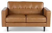 Stark Tan Leather Loveseat