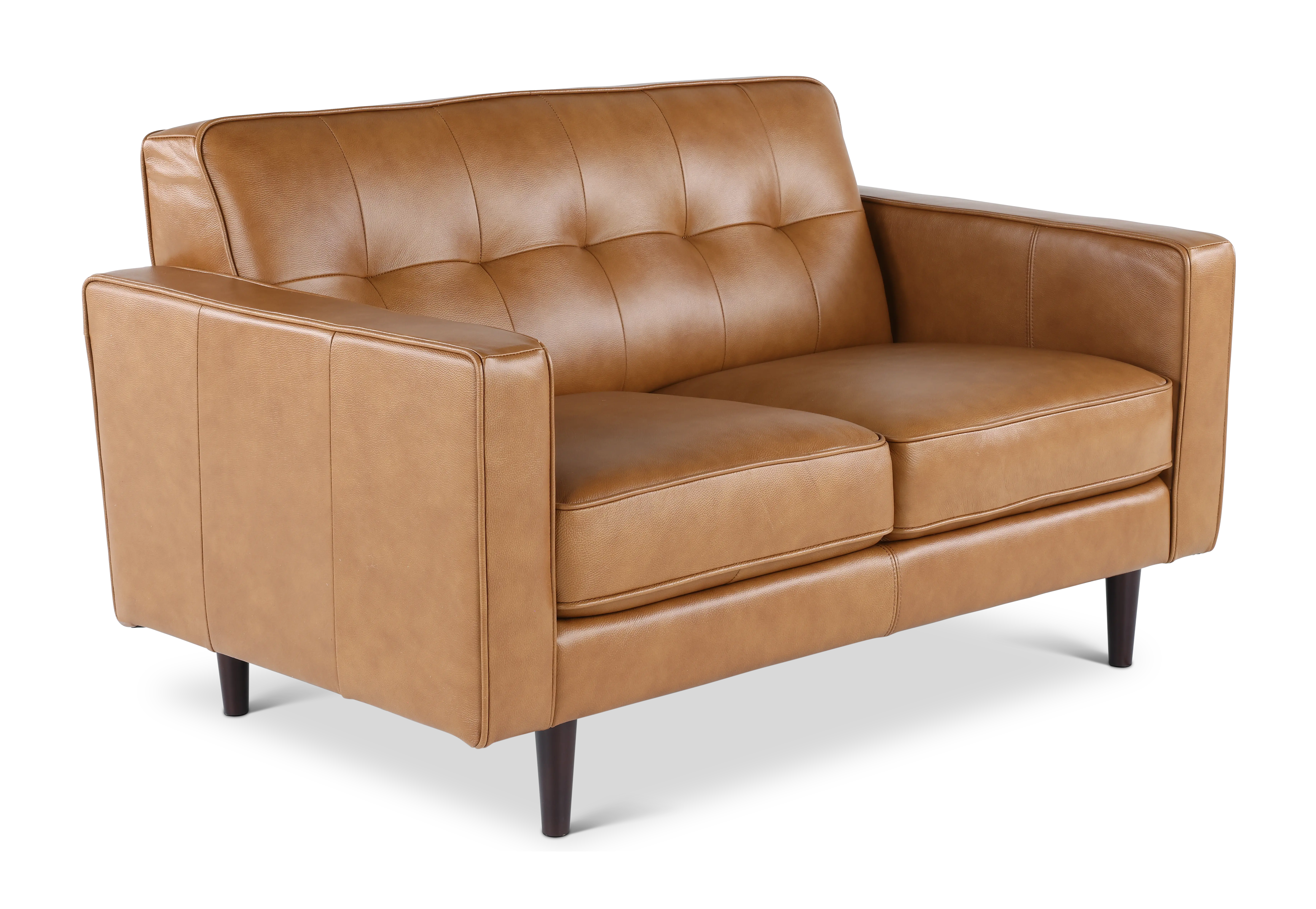 Stark Tan Leather Loveseat-2