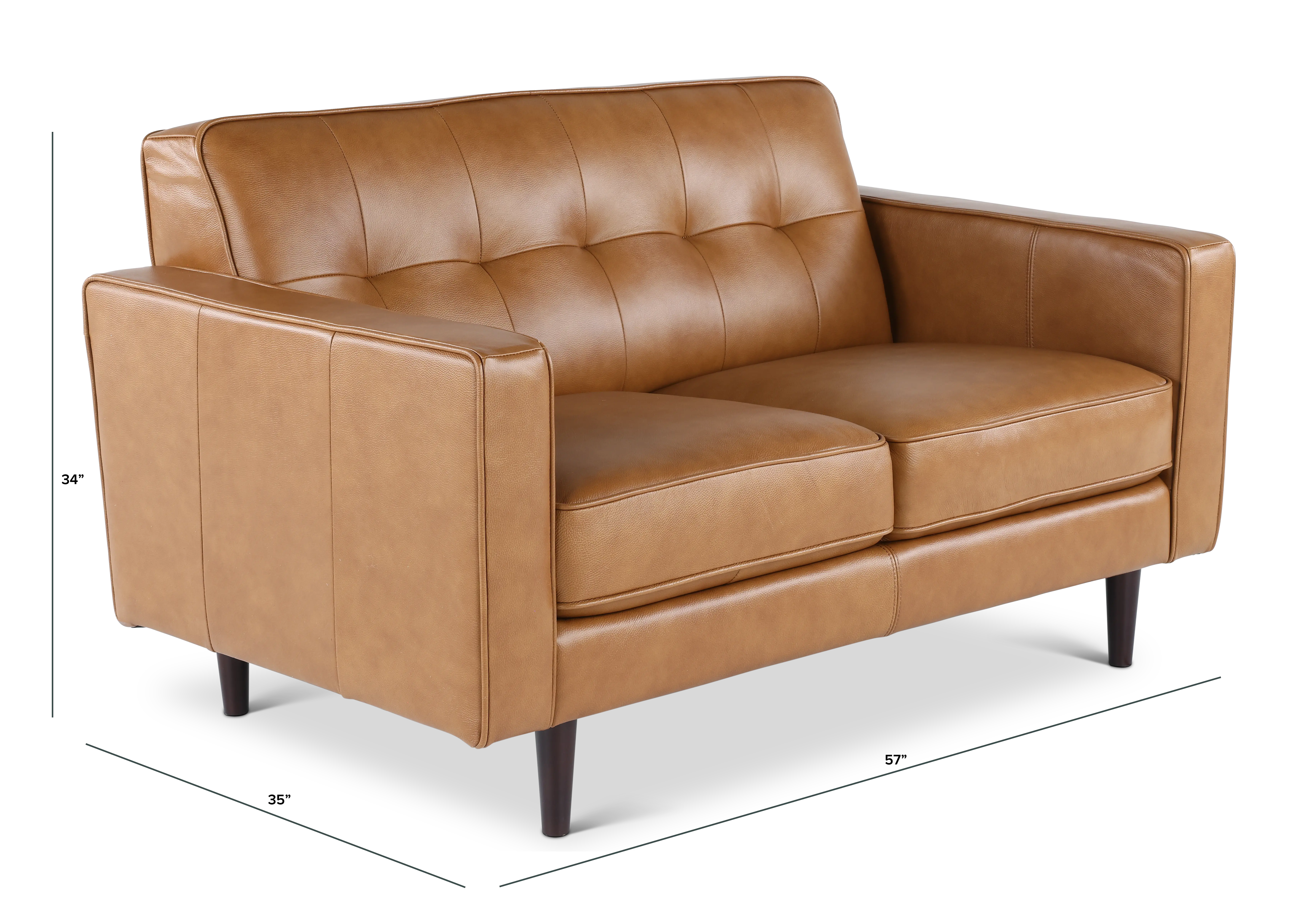 Stark Tan Leather Loveseat-3
