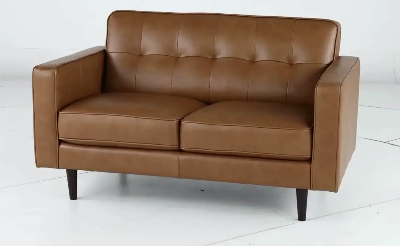 Stark Tan Leather Loveseat-4