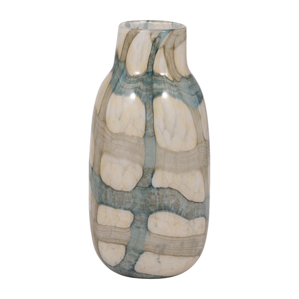 Flouressa Blue 13" Glass Vase