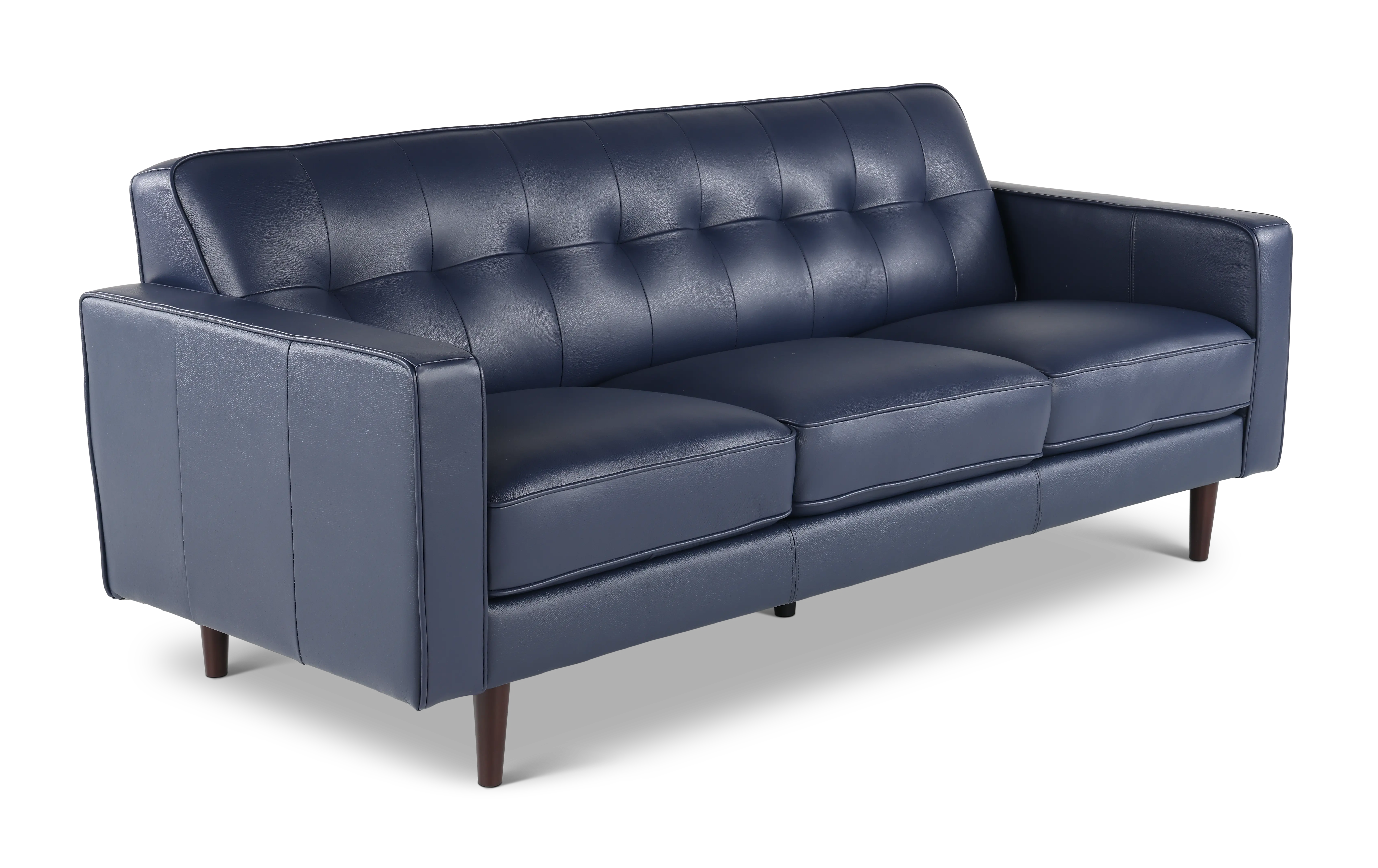 Stark Denim Blue Leather Sofa-1