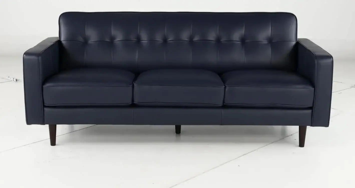 Stark Denim Blue Leather Sofa-7