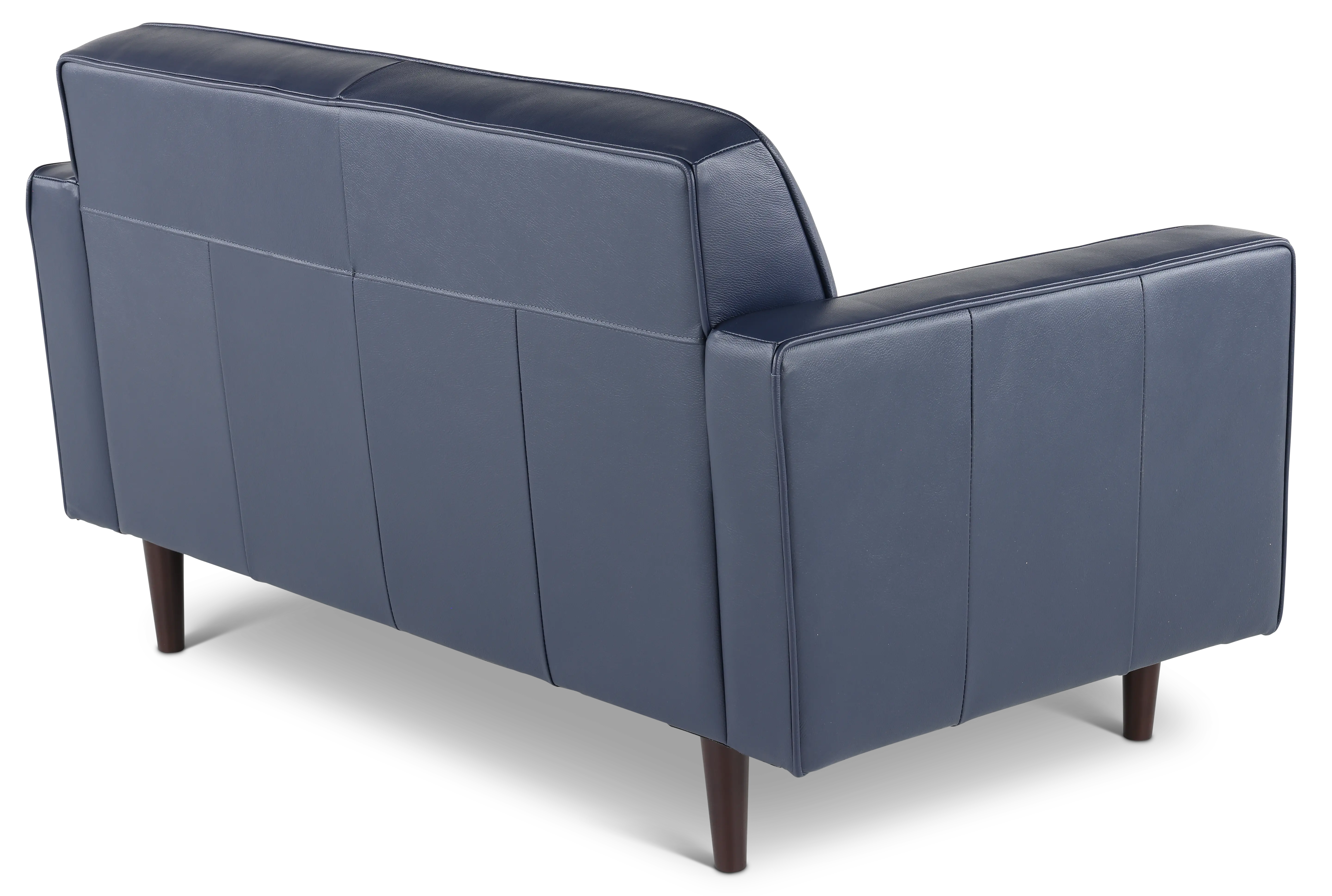 Stark Blue Leather Loveseat-5
