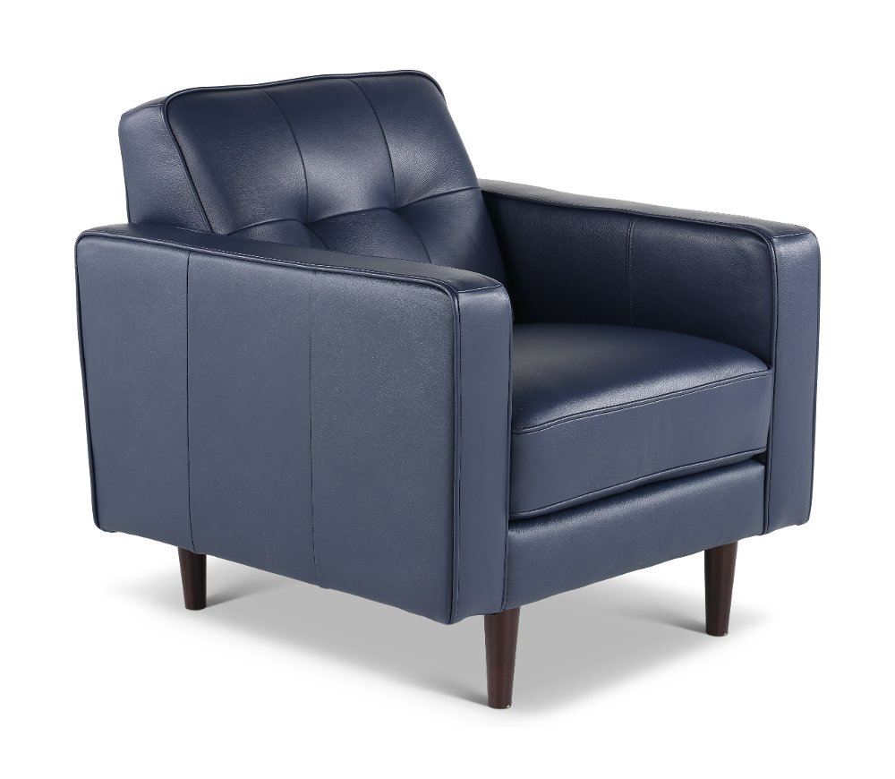 Stark Blue Leather Chair