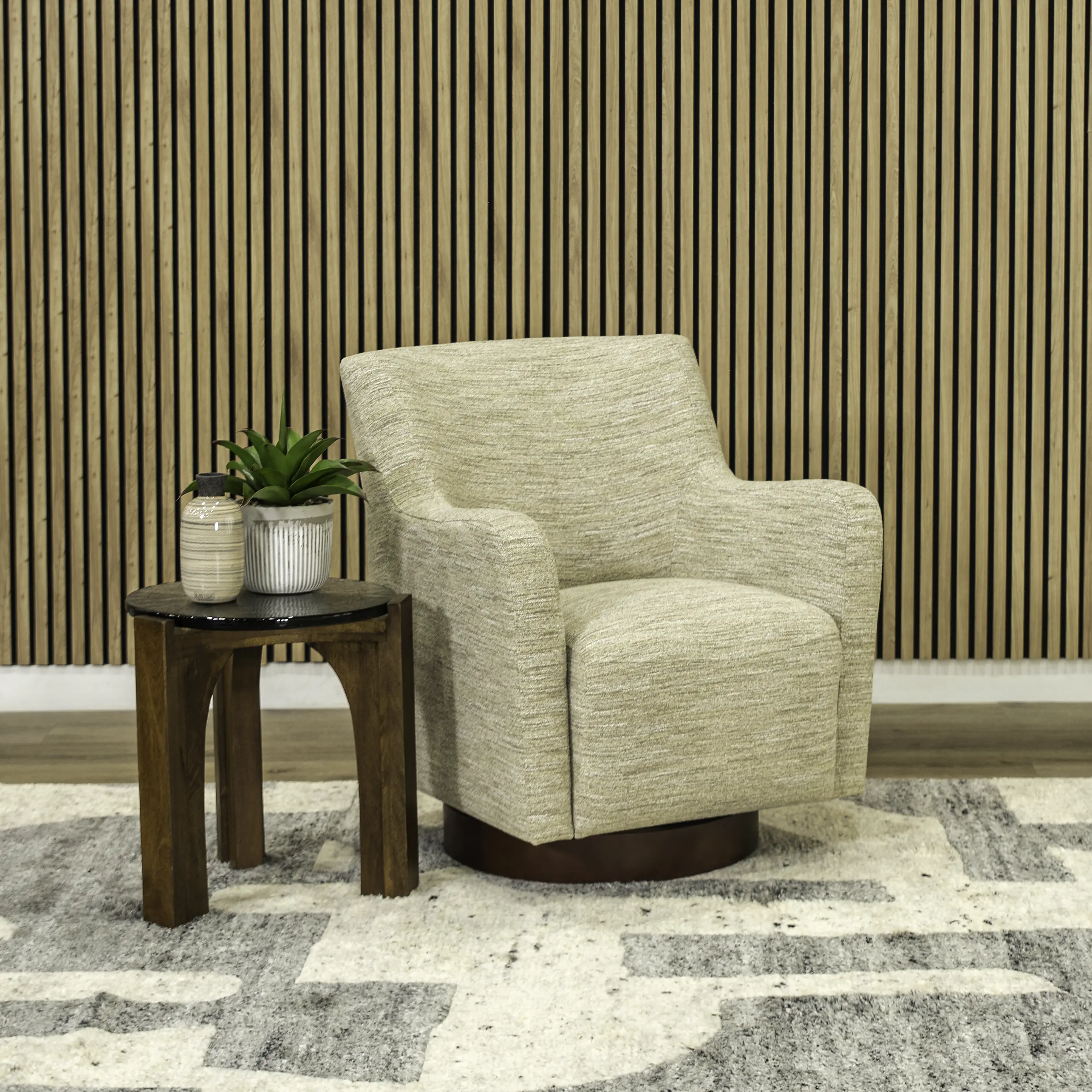 Clara Speckled Tan Swivel Chair-2