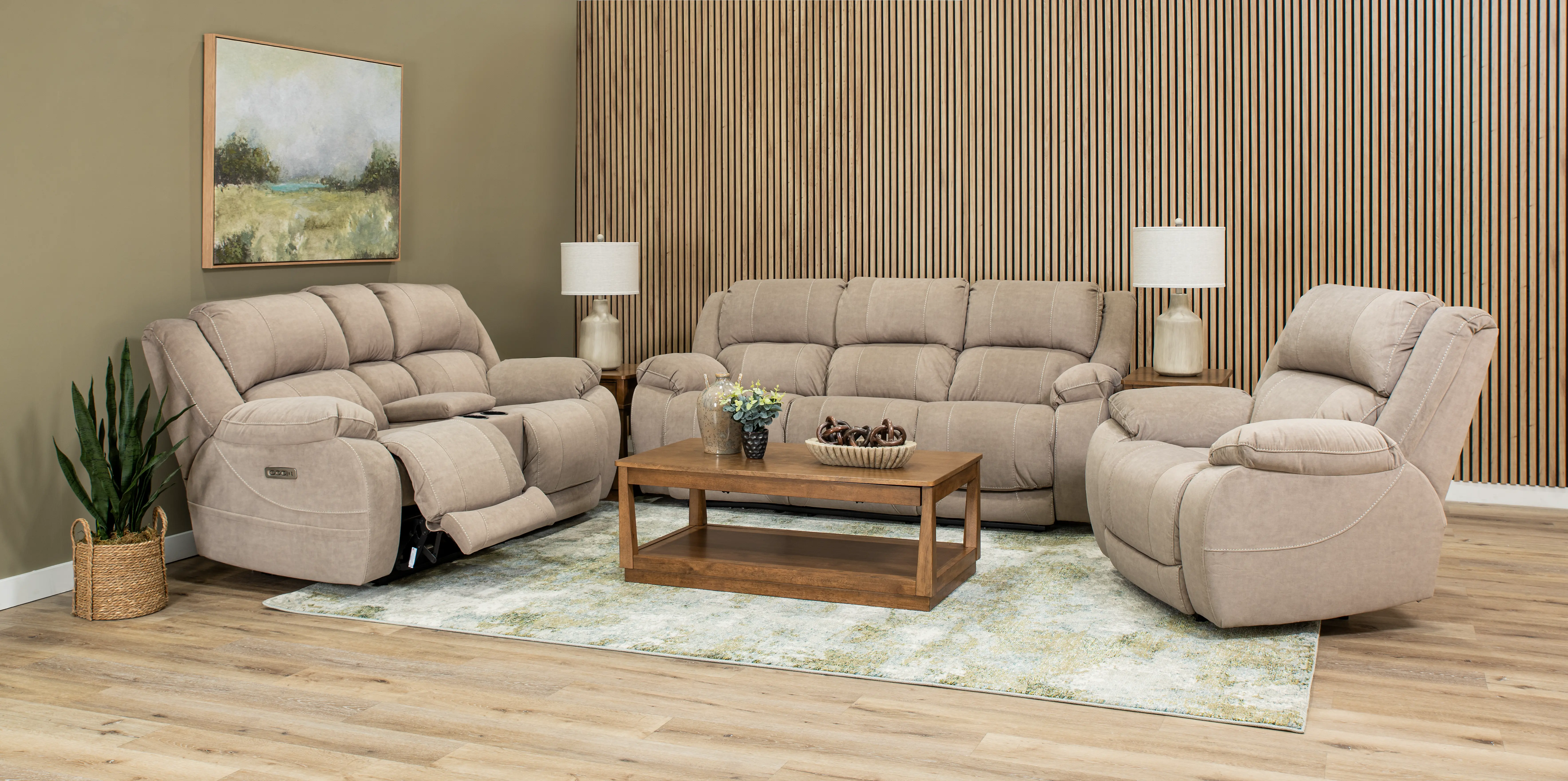 Port Arthur Khaki Power Reclining Sofa-10