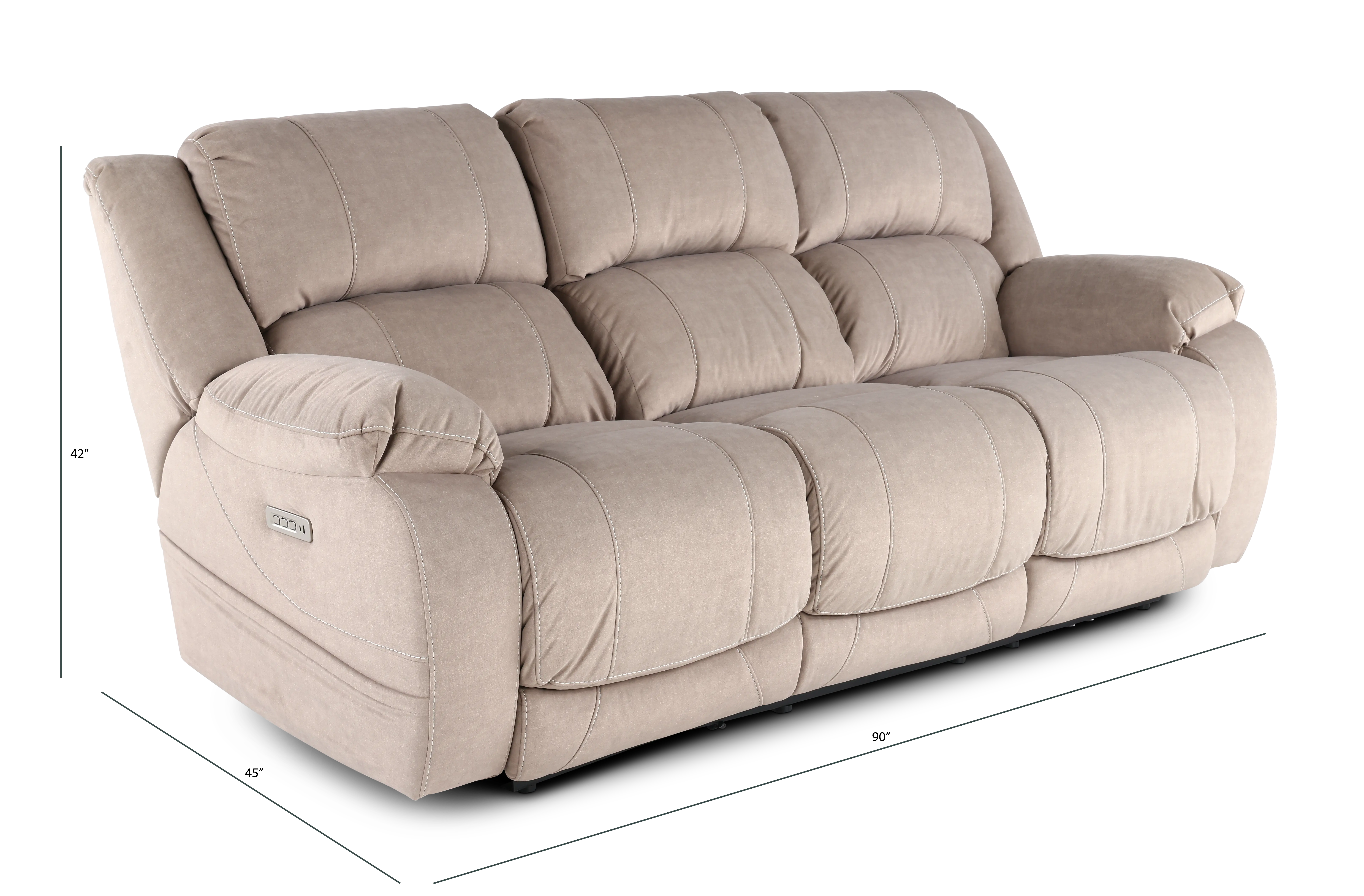 Port Arthur Khaki Power Reclining Sofa-4