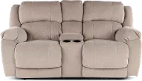 Port Arthur Khaki Power Reclining Loveseat with Console
