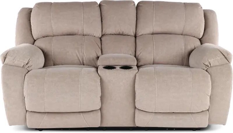 Port Arthur Khaki Power Reclining Loveseat with Console