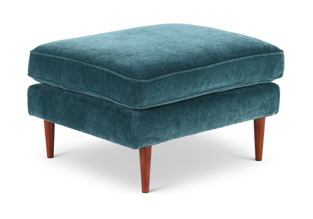 Fern Jade Blue Ottoman