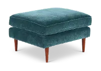 Fern Jade Blue Ottoman