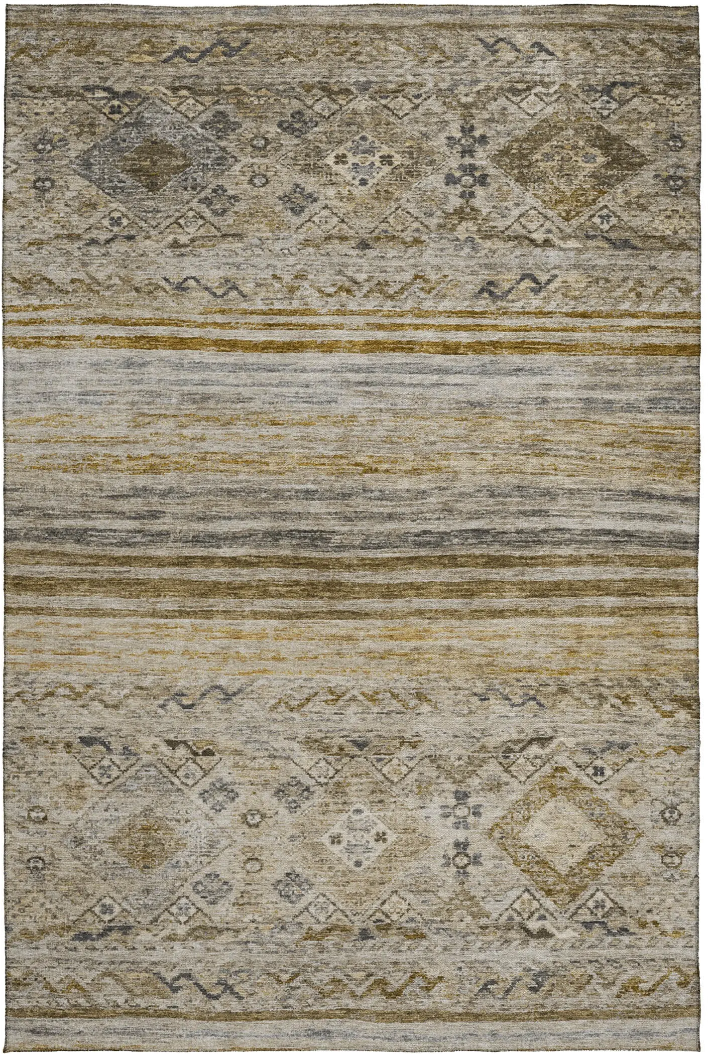 KJ4BR5X8 Karaj 5 x 8 Brown Area Rug-1