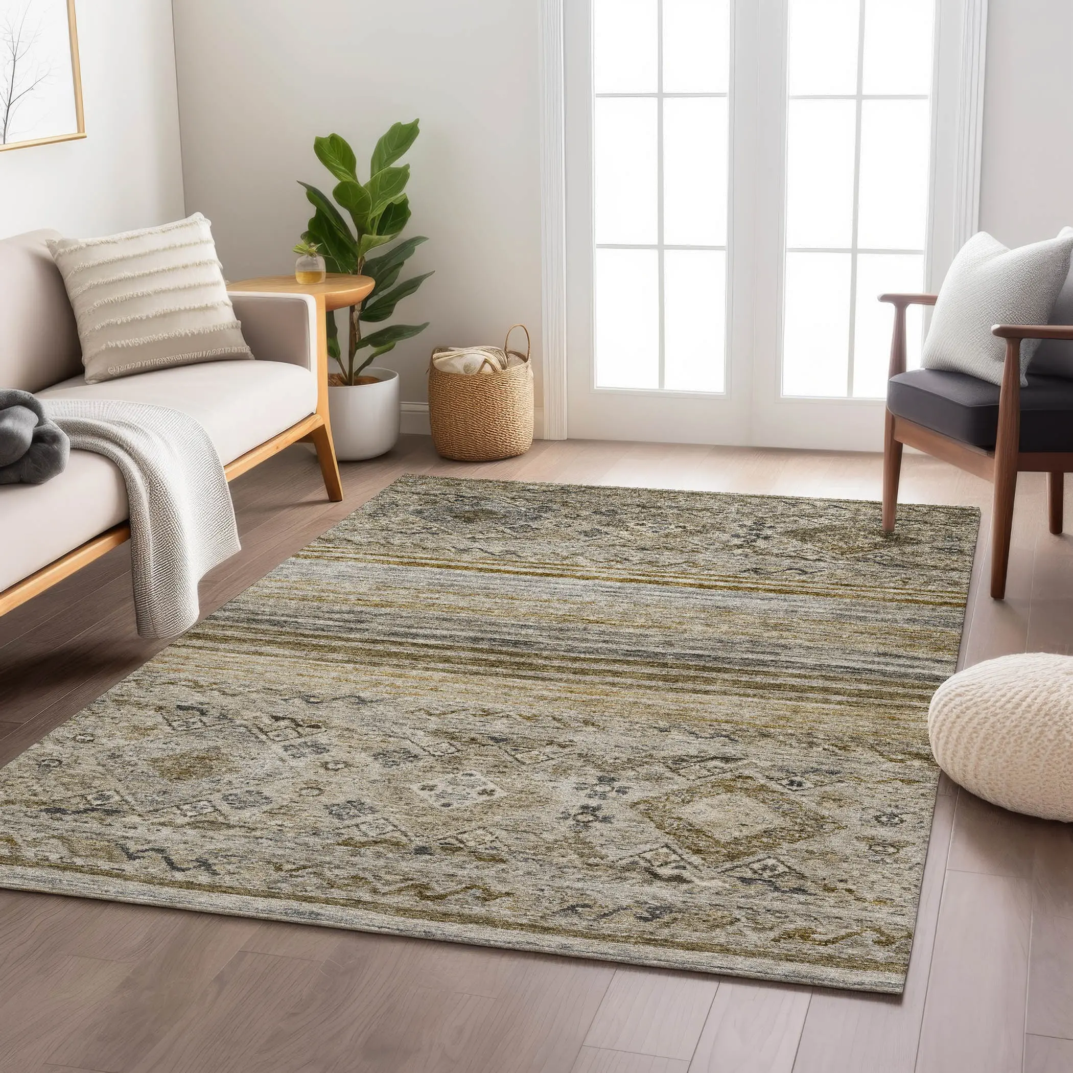 KJ4BR5X8 Karaj 5 x 8 Brown Area Rug-2