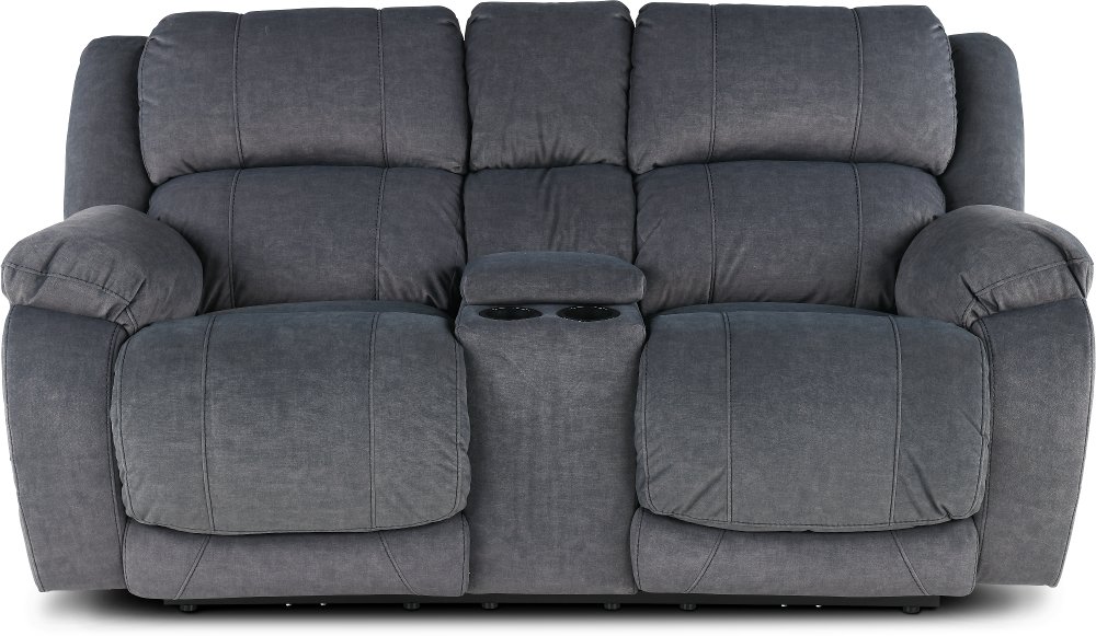 Port Arthur Gray Power Reclining Loveseat with Console
