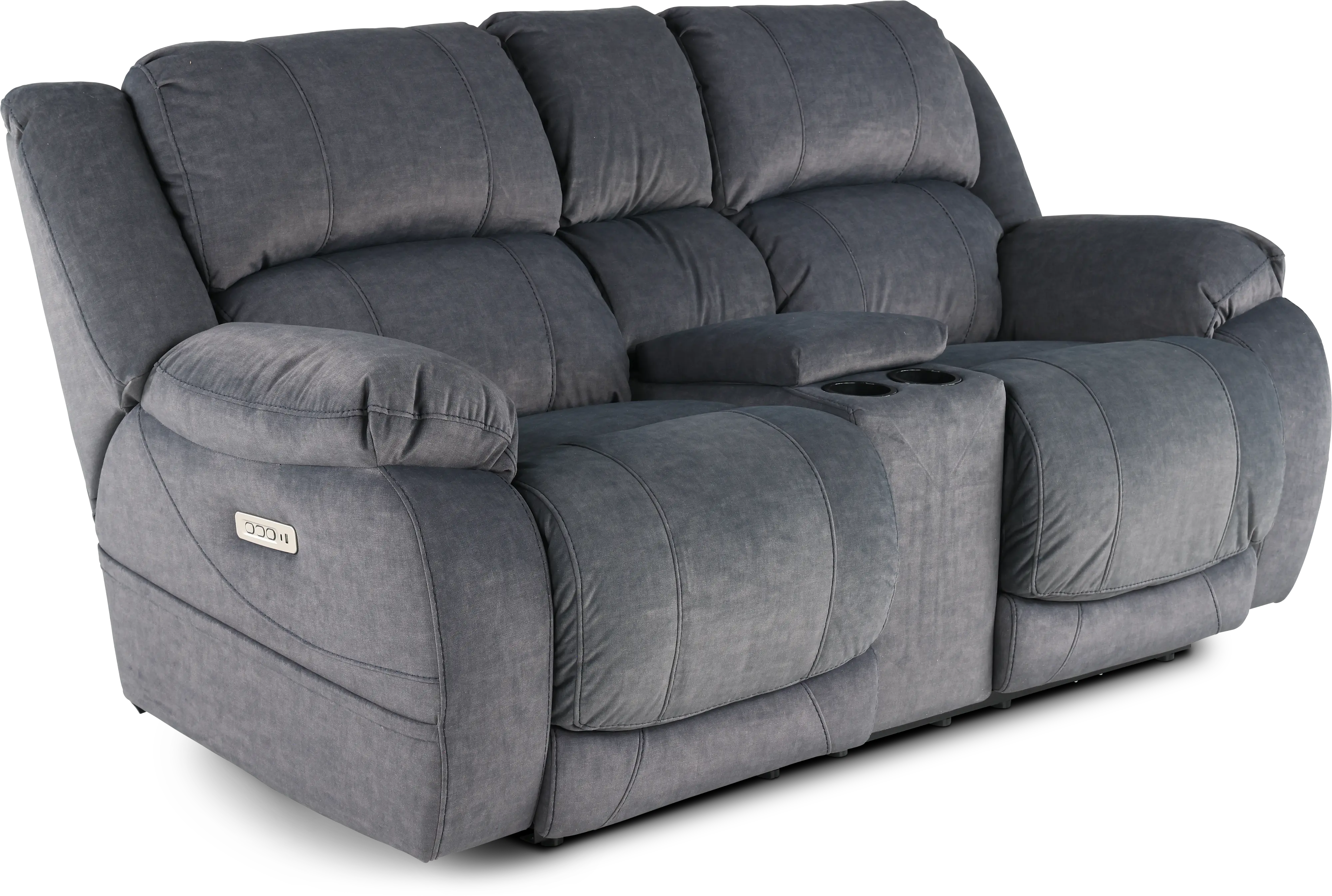 Port Arthur Gray Power Reclining Loveseat with Console-2