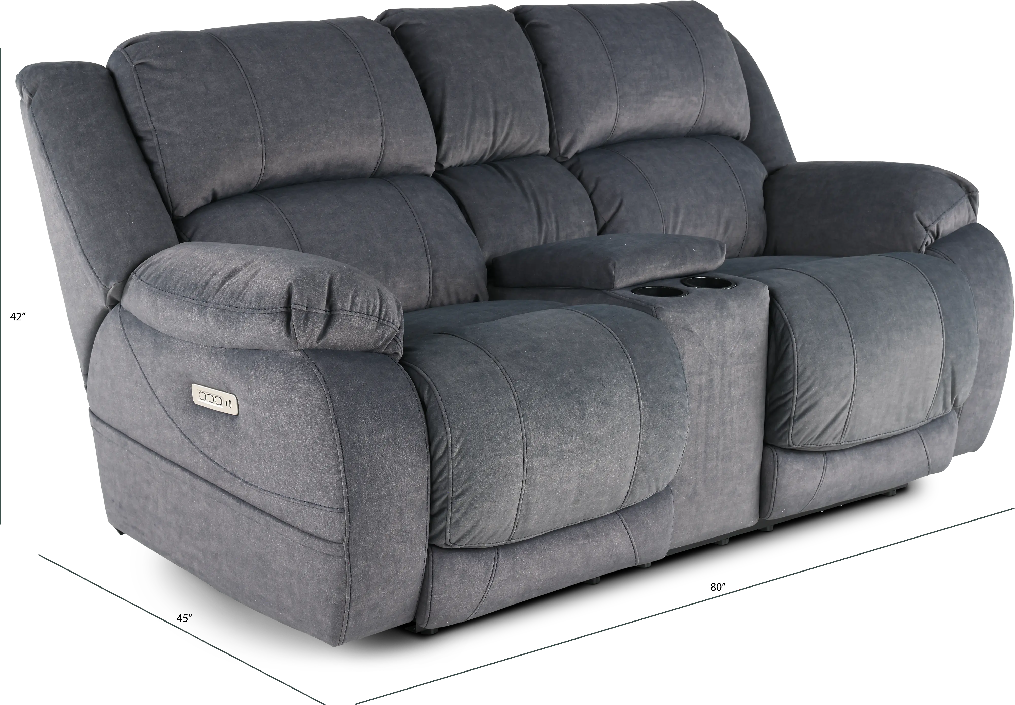 Port Arthur Gray Power Reclining Loveseat with Console-4