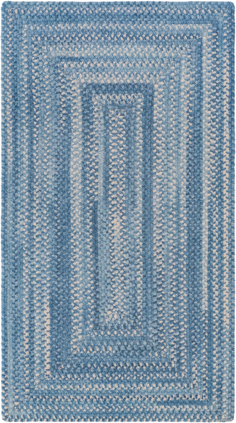 Bambini 5 x 8 Blue Concentric Rectangle Area Rug