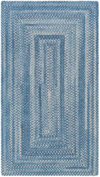 0377QS05000800400 Bambini 5 x 8 Blue Concentric Rectangle Area Rug