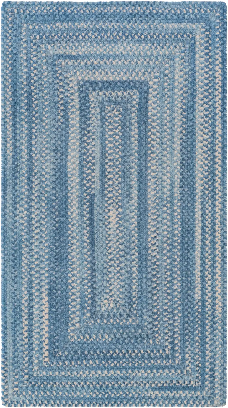 Bambini 5 x 8 Blue Concentric Rectangle Area Rug
