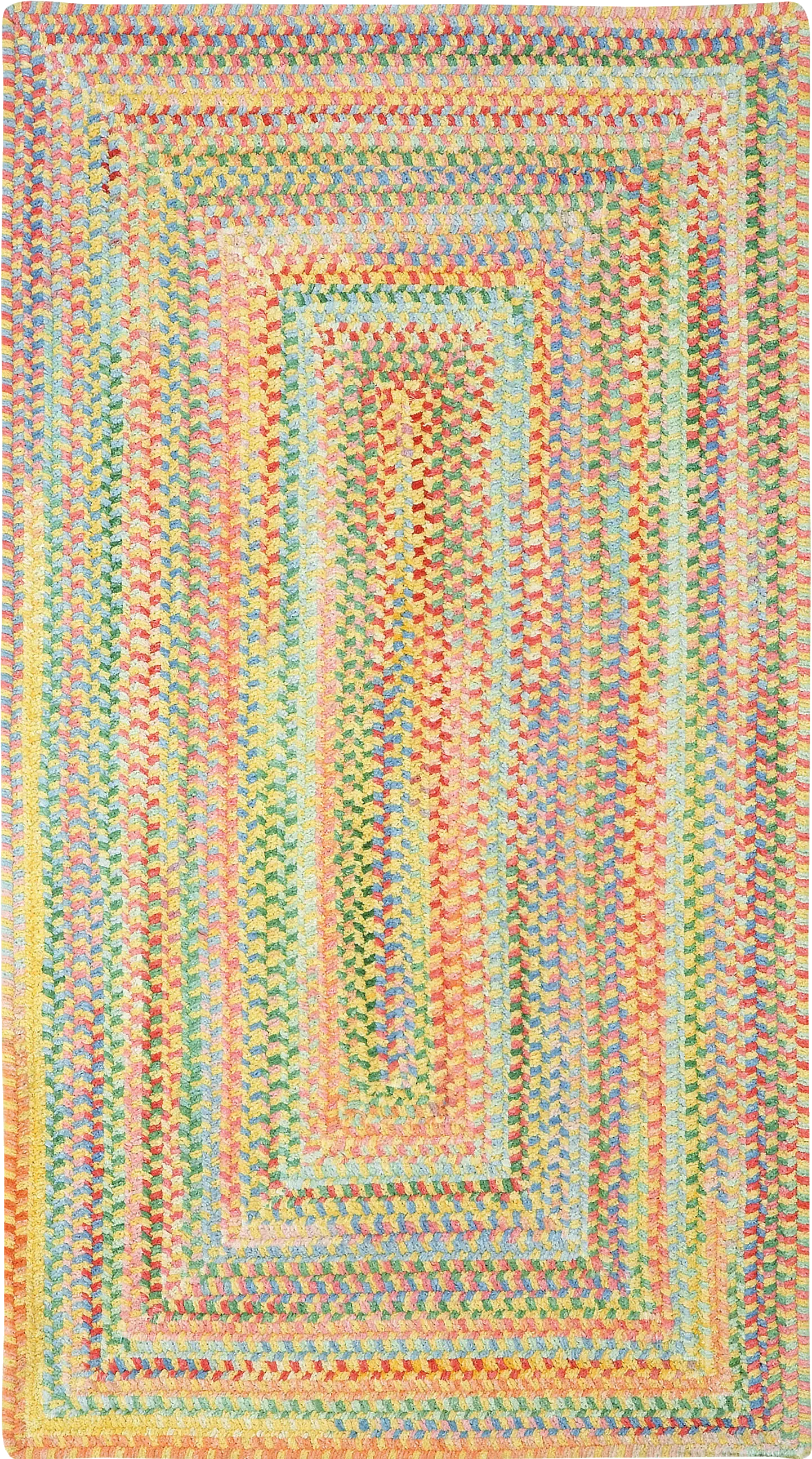 0450QS05000800150 Cutting Garden 5 x 8 Concentric Rectangle Buttercup Area Rug-1