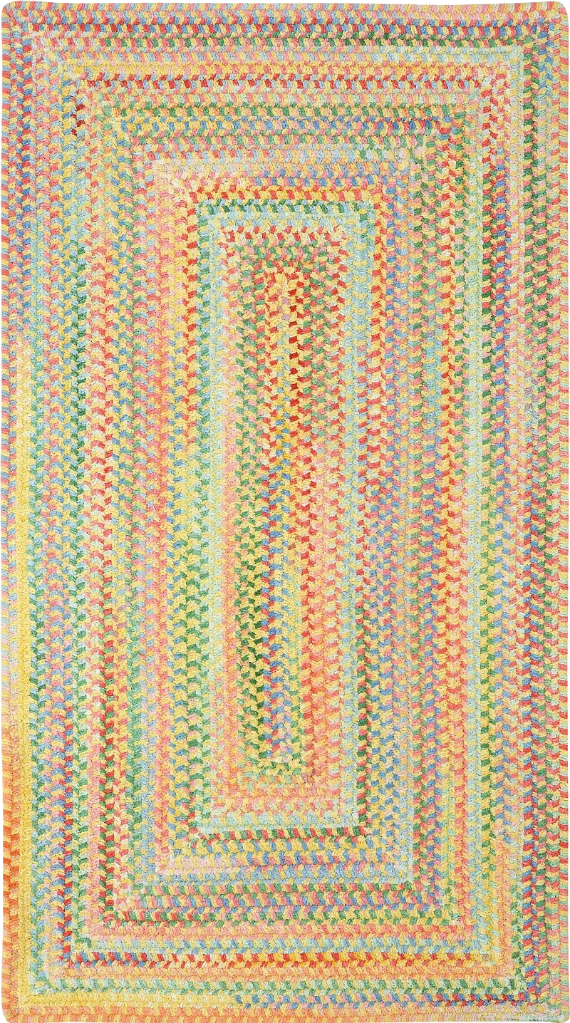 Cutting Garden 5 x 8 Concentric Rectangle Buttercup Area Rug