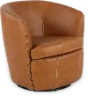 Barolo Vintage Carmel Leather Swivel Club Chair