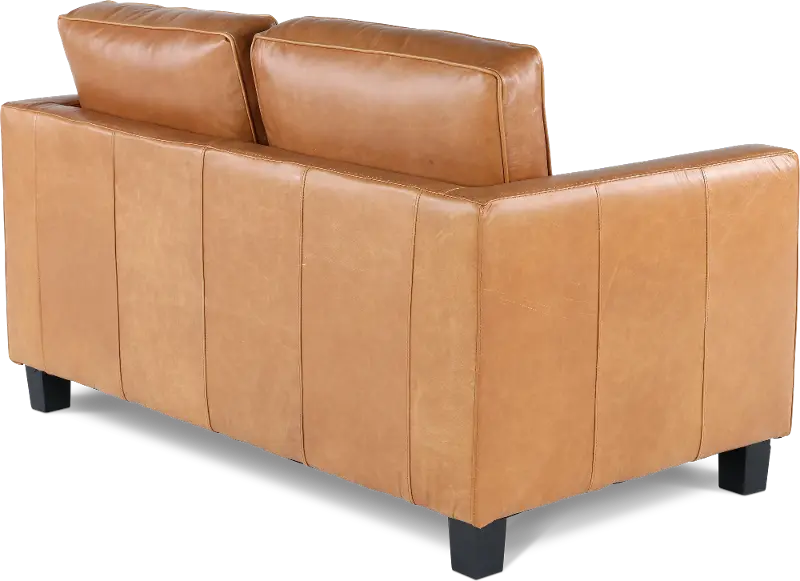 Winston Chestnut Brown Leather Loveseat