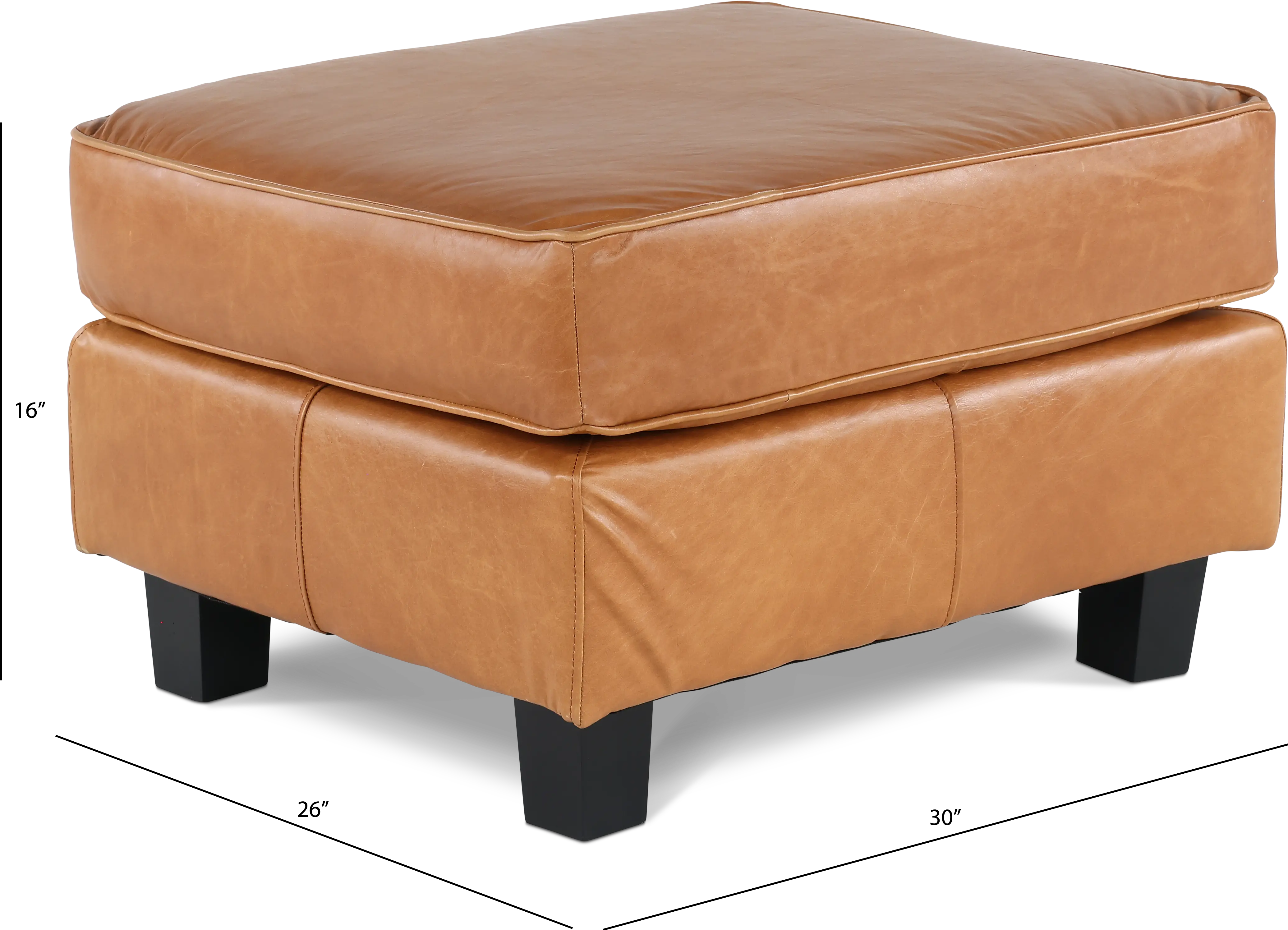 Winston Chestnut Brown Leather Ottoman-3
