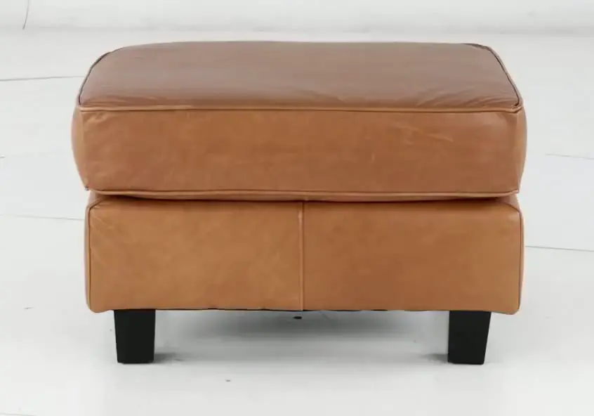 Winston Chestnut Brown Leather Ottoman-4