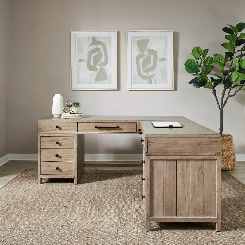 Proximity Natural L Shaped Desk