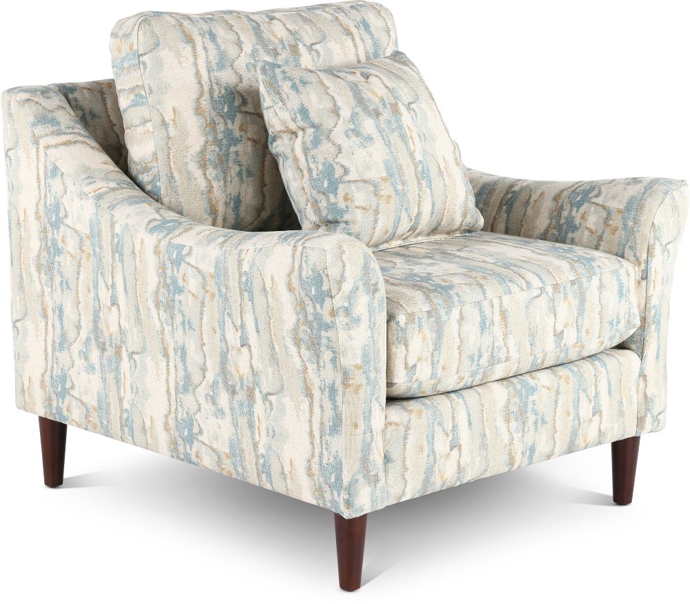 Kinley Abstract Blue and Cream Chair