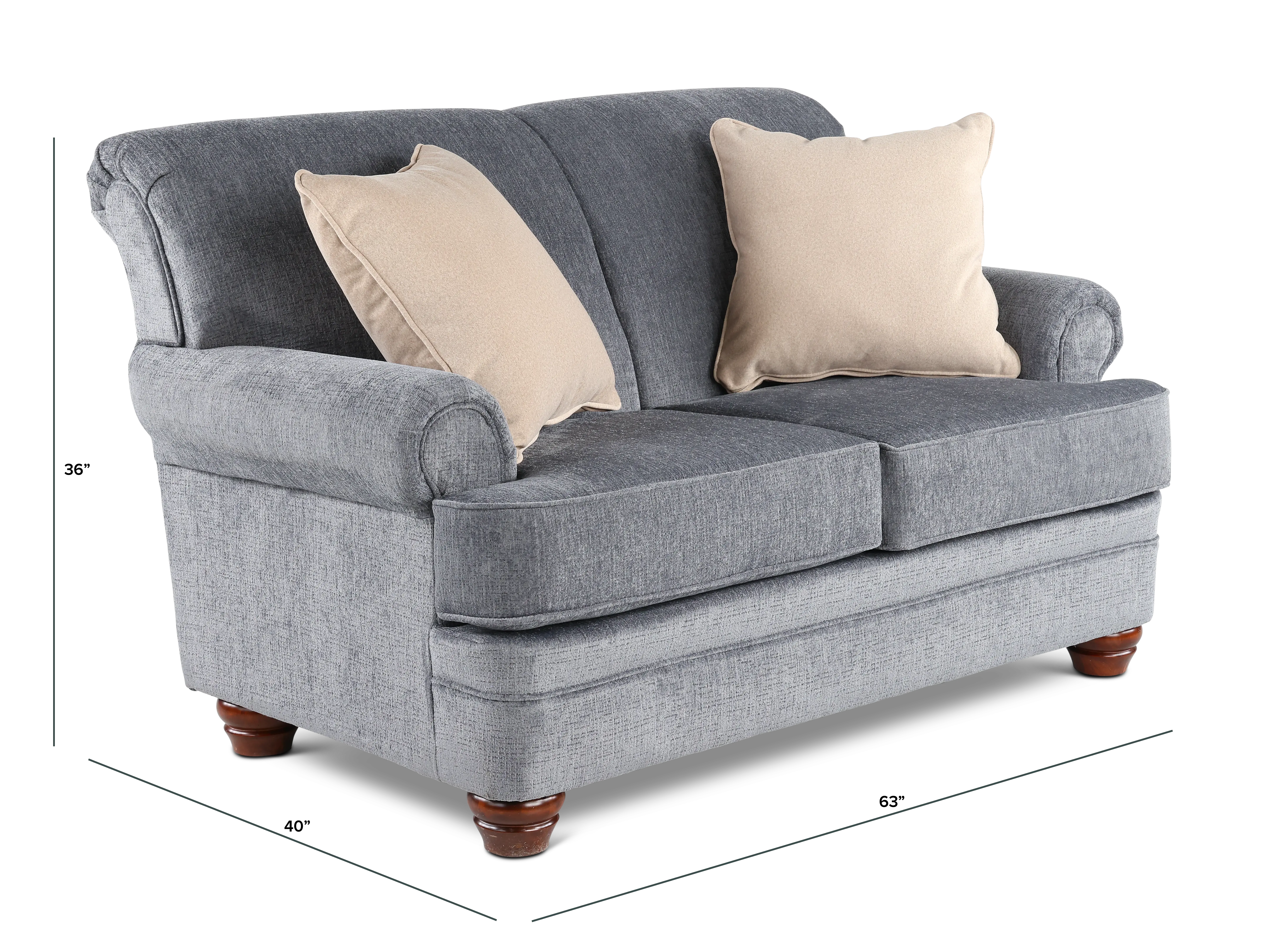 Wimbledon Pewter Gray Loveseat-3