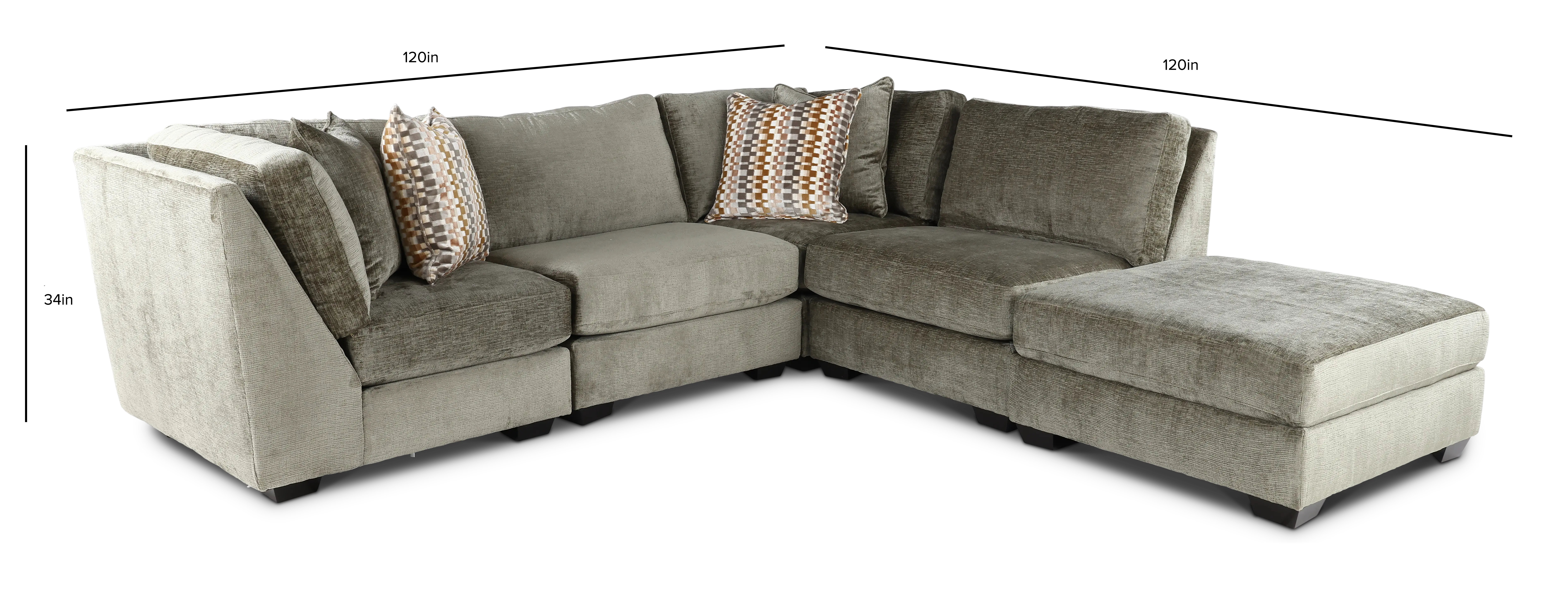 Daniel Olive Green 5 Piece Modular Sectional-3