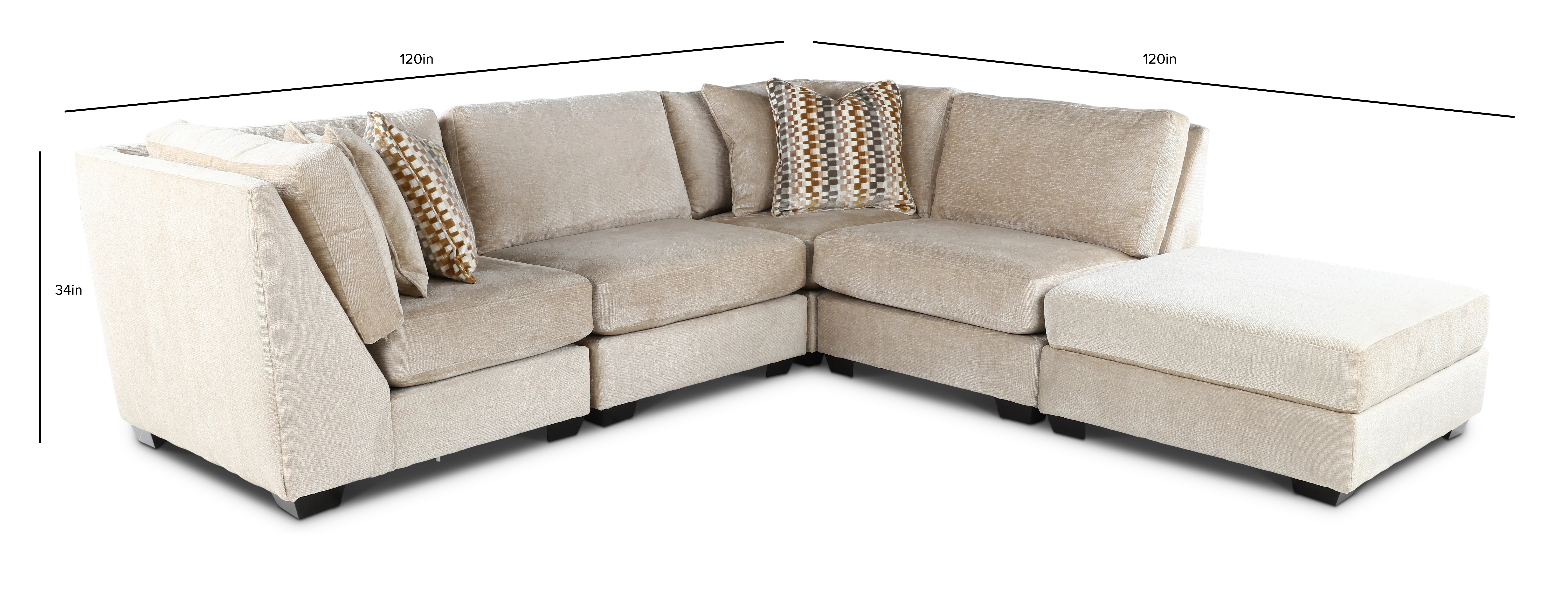 Daniel Dessert Sand 5 Piece Modular Sectional-3