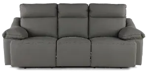 Istanbul Dark Green Leather Power Reclining Loveseat with Power