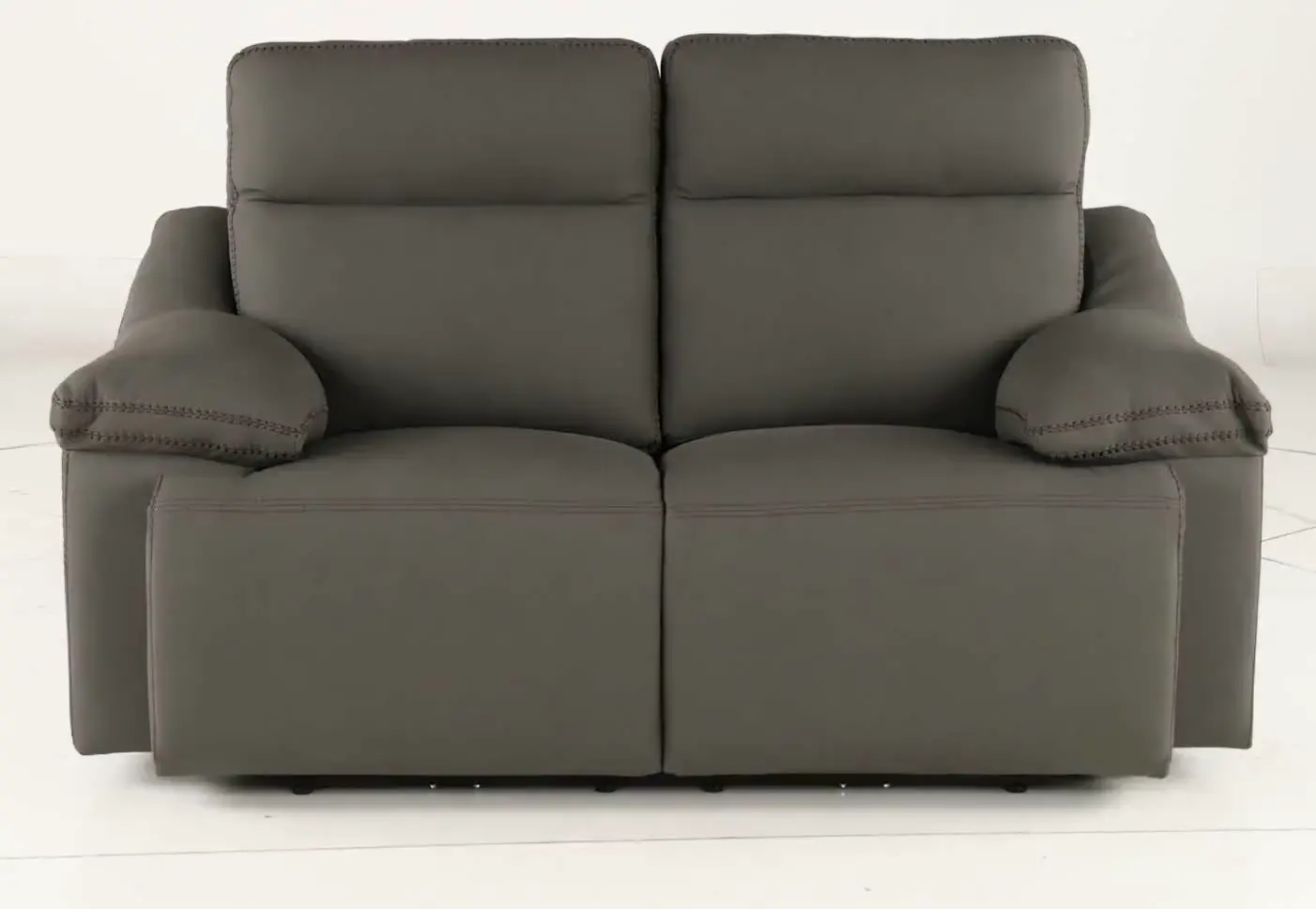 Istanbul Gray Leather Power Reclining Loveseat with Power Headrests-8