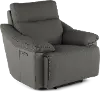 Istanbul Gray Leather Power Recliner with Power Headrest