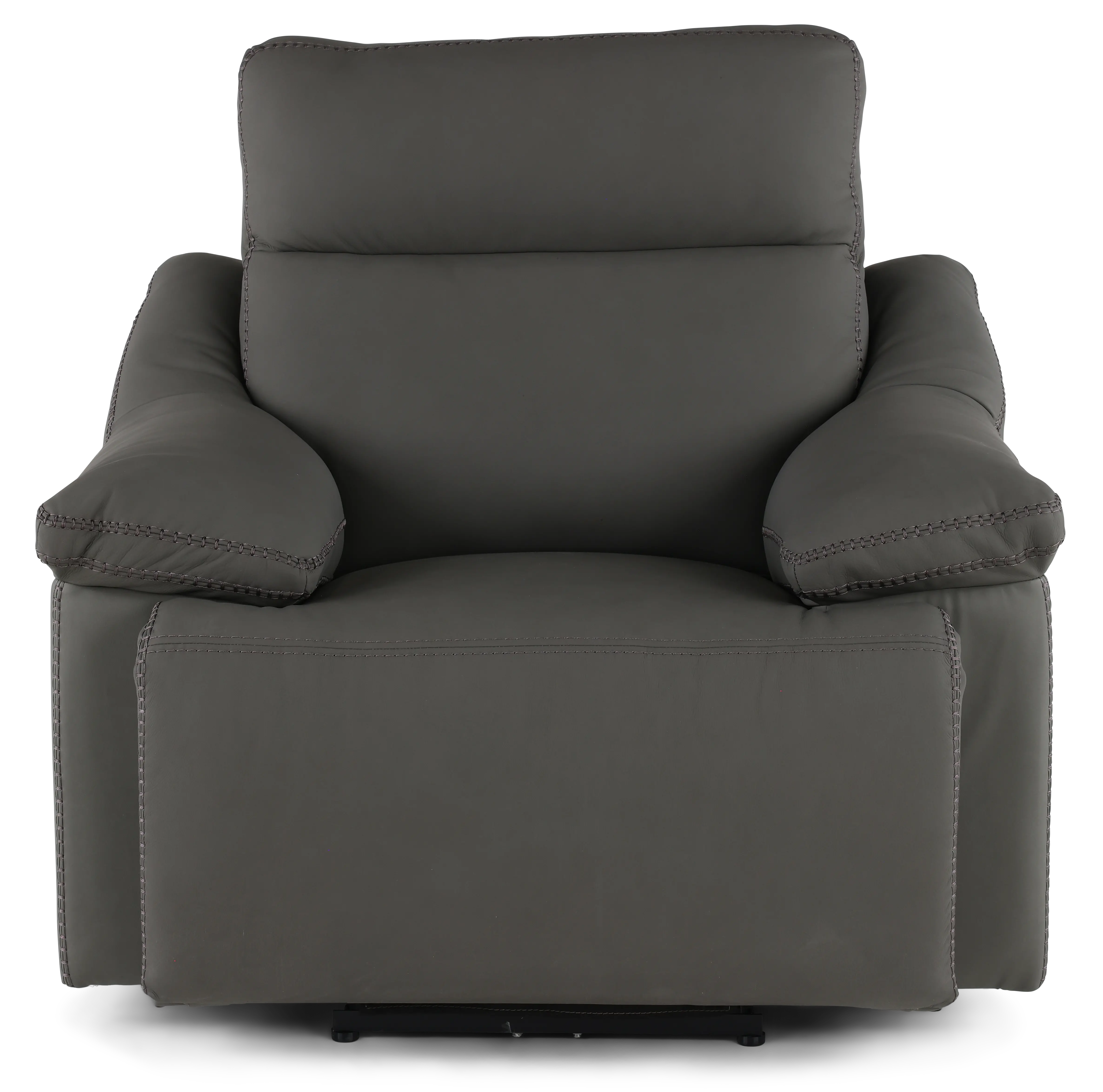 Istanbul Gray Leather Power Recliner with Power Headrest-2
