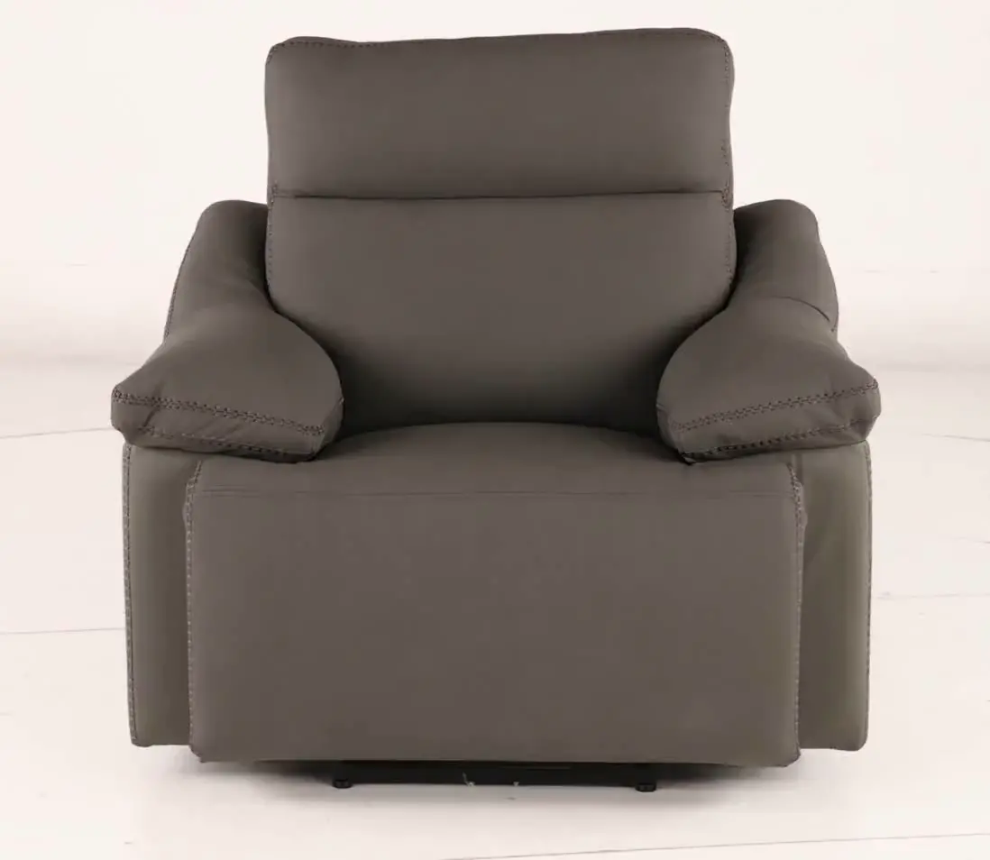 Istanbul Gray Leather Power Recliner with Power Headrest-9