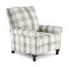 Addie Light Gray Buffalo Check Pushback Recliner