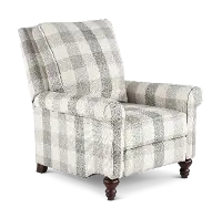 Addie Light Gray Buffalo Check Pushback Recliner