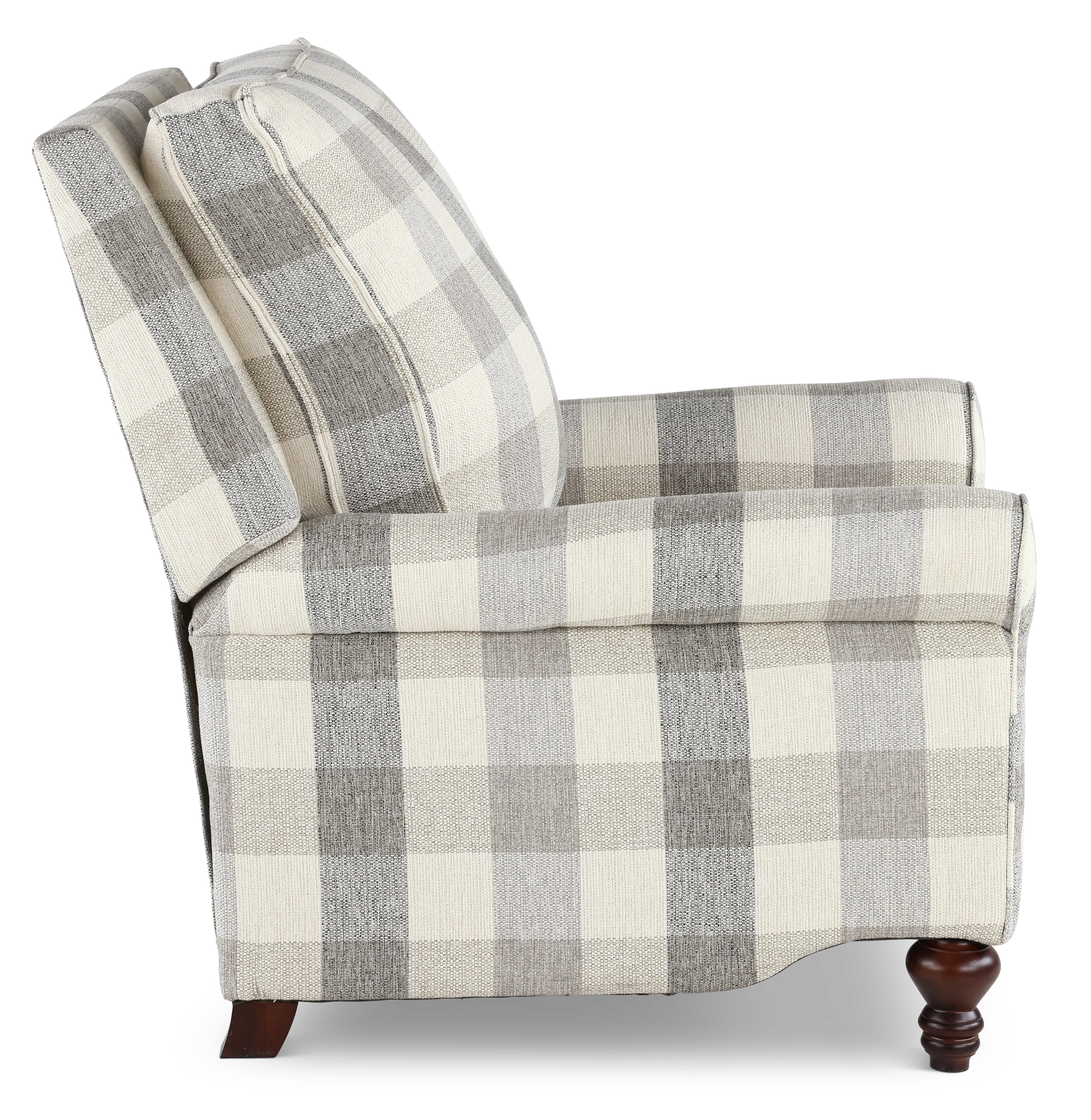 Addie Light Gray Buffalo Check Pushback Recliner-6