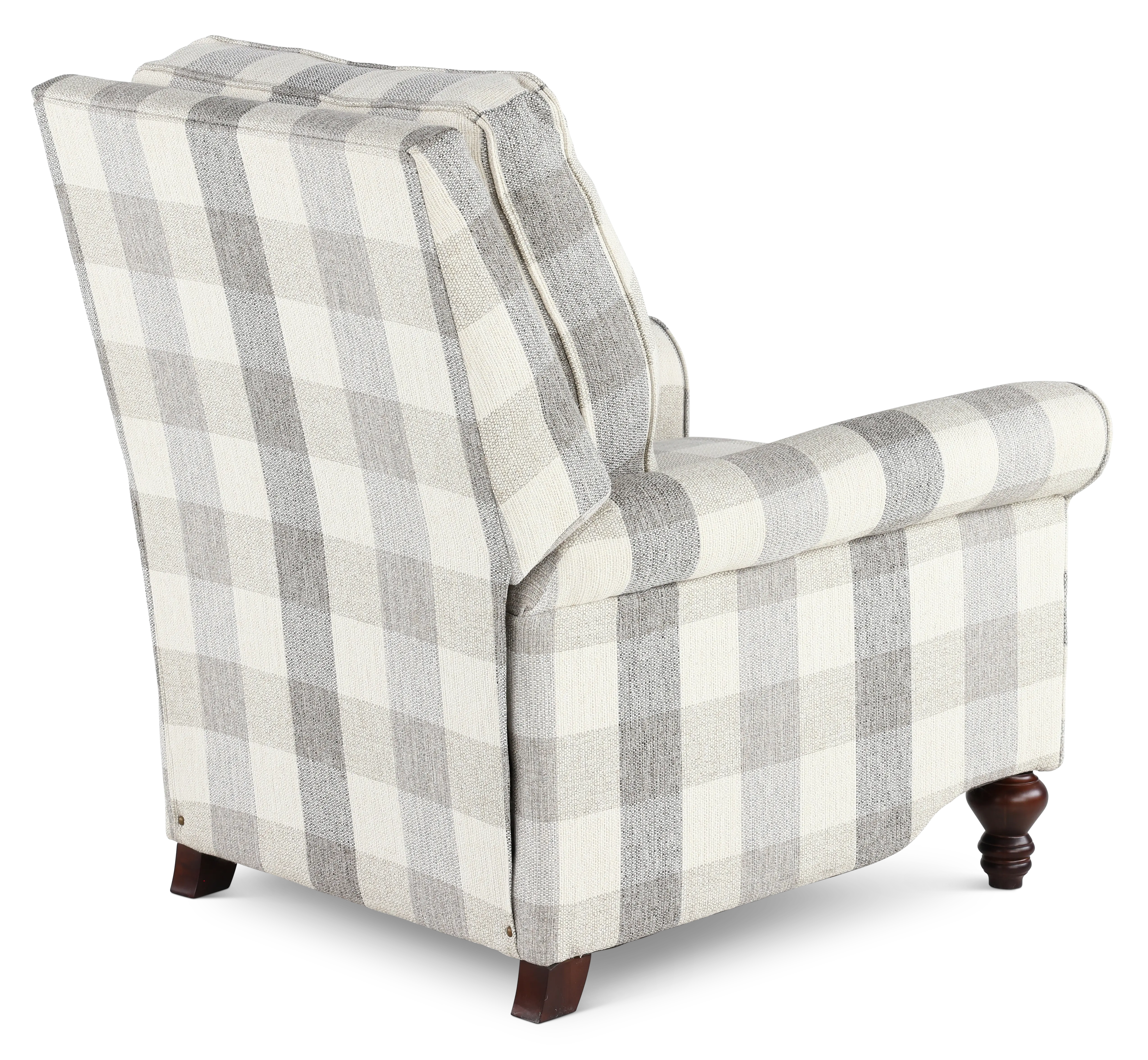 Addie Light Gray Buffalo Check Pushback Recliner-7